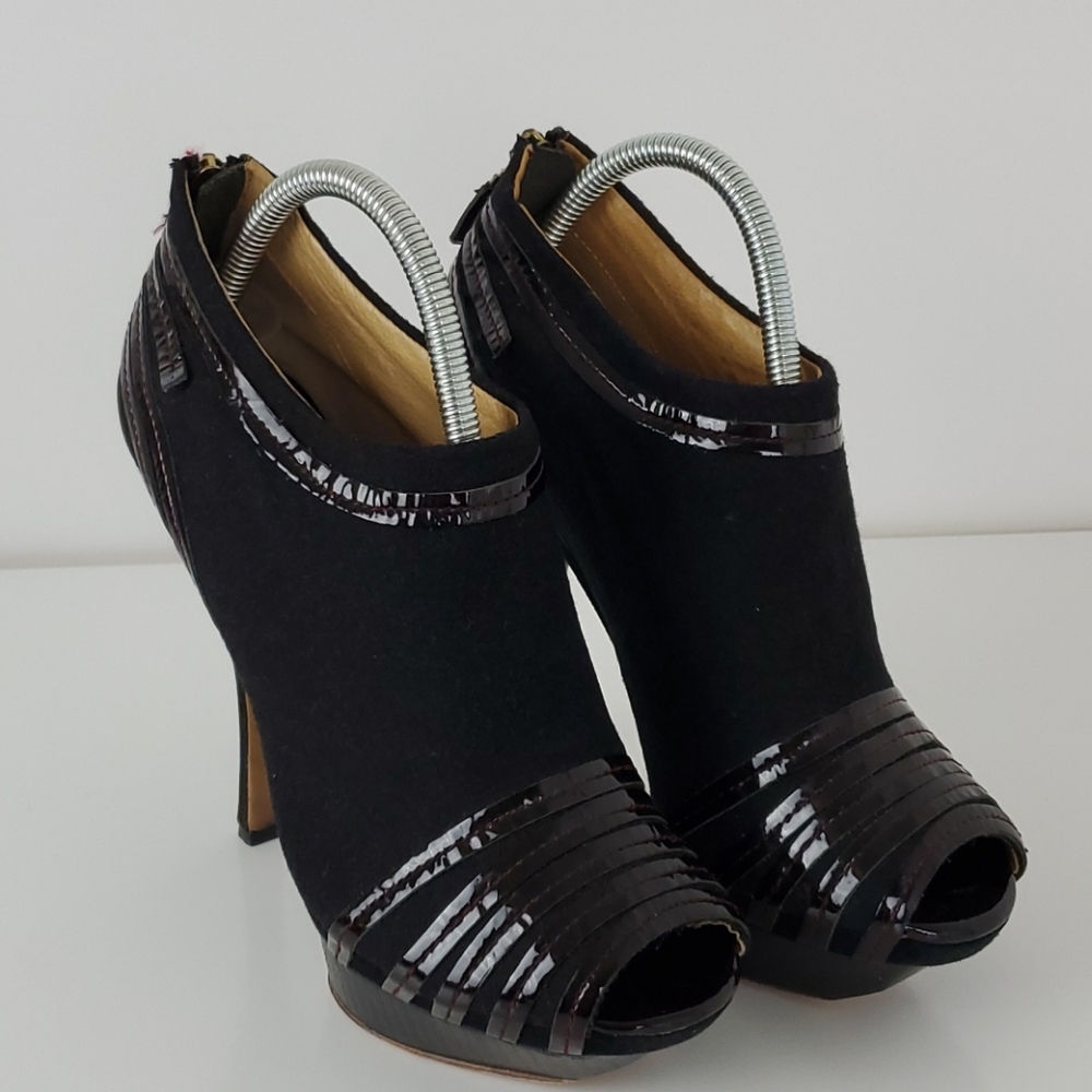 L.A.M.B. Glance Peep Toe Platform Booties